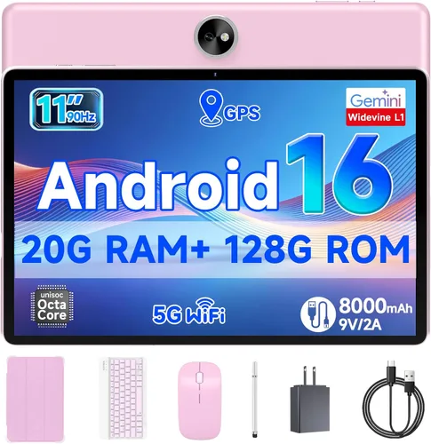 Miniatura 10 de PEICHENG Tablet Android 16 de 11 pulgadas con procesador Octa-core, 20 GB de RAM 128 GB ROM, duración de la batería de 8000 mAh durante todo el día