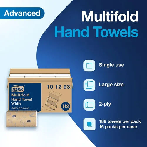 Miniatura 7 de Dispensador de toallas de papel plegadas Tork Xpress (acero inoxidable) y toallas de mano suaves plegadas Tork Xpress (paquete de 16)