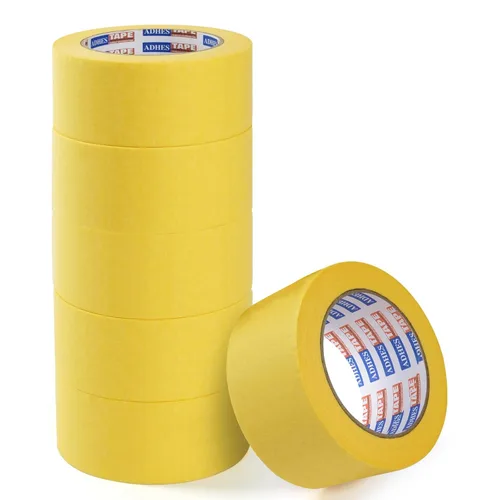 Miniatura 13 de ADHES - Cinta adhesiva amarilla para pintores, 0.7 pulgadas x 55 yardas x 6 rollos, cinta segura para pared sin residuos para pintura de pared