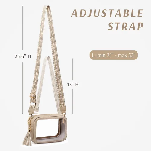 Miniatura 5 de Bolsa transparente para eventos en estadios, bolsa transparente aprobada para estadios, bolsa cruzada para conciertos, deportes, festivales