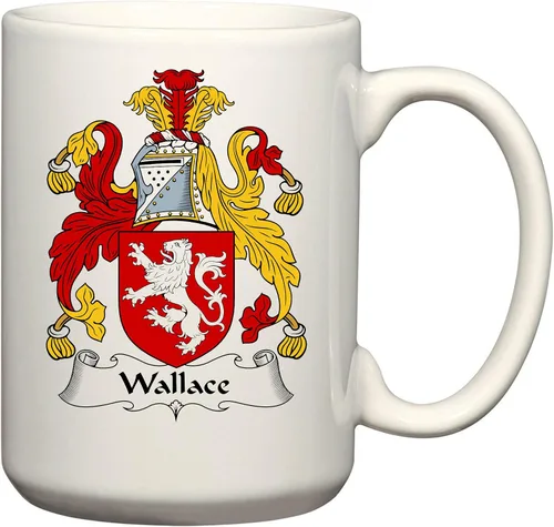 Miniatura 5 de Wallace Coat of Arms/Wallace Family Crest Taza de cerámica para café/cacao de 11 onzas por Carpe Diem Designs, fabricada en los Estados Unidos