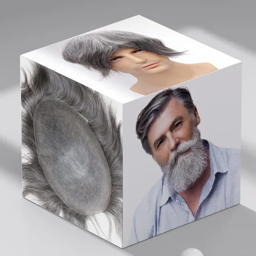 Miniatura 18 de toupee tupé para hombres 0.002 in ultra suave y transparente piel fina con bucle en V línea capilar natural para hombre, extensiones de cabello 1B