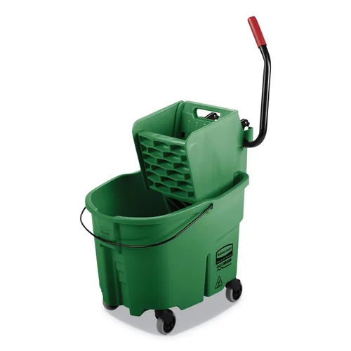Miniatura 9 de Rubbermaid Commercial Products WaveBrake 35 QT - Cubo de fregona y escurridor con combo de ruedas y cubo para agua sucia, color negro, para limpieza