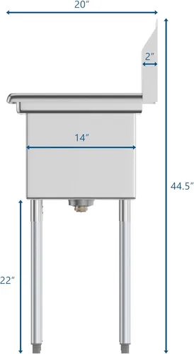 Miniatura 6 de KoolMore - SC101410-12L3 Fregadero de cocina comercial de acero inoxidable NSF de 3 compartimentos con 1 escurridor - Tamaño del tazón 10 pulgadas x