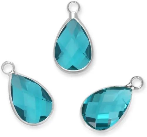 Miniatura 12 de Adabele Colgante de piedra natal de grado A, gota de 0.433 in, 0.551 in y 0.630 in, chapado en plata de ley para aretes personalizados, pulseras