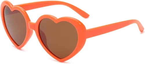 JOVAKIT Lentes de sol polarizados en forma de corazón para mujer, estilo vintage, encantadores, retro, de gran tamaño, lentes de protección UV400