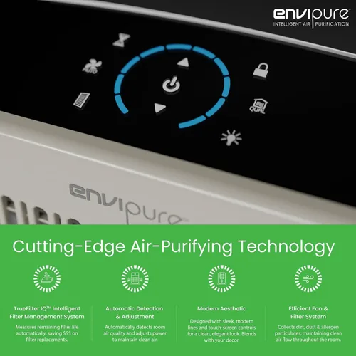 Miniatura 8 de Purificador de aire HEPA EP-300 EnviPure - Purificador de aire para habitaciones grandes que cubre hasta 2200 pies cuadrados, elimina polen, polvo