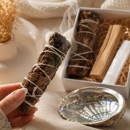 Miniatura 3 de SOUL STICKS El mini kit de manchas para principiantes incluye varita de selenita de concha de abulón 3-4 de salvia blanca y palo santo con guía