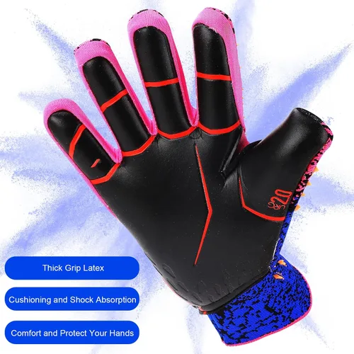 Miniatura 3 de Guantes de portero de fútbol, diseño profesional sin tirantes con agarre mejorado para jóvenes y adultos, tallas 8, 9, 10, para partidos