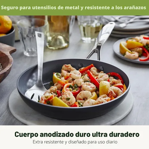Miniatura 6 de GreenPan Valencia Pro - Juego de sartenes antiadherentes de cerámica de 10 y 12 pulgadas, utensilios de cocina anodizados duros sin PFAS, listos