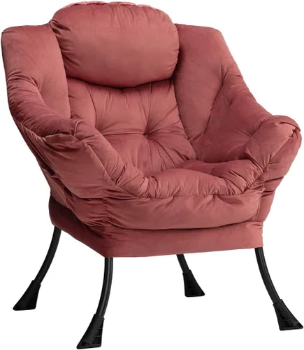 Miniatura 11 de HollyHOME - Silla perezosa con reposabrazos y bolsillo lateral, cómoda silla de sala de acento, sofá de ocio para sala de estar, recámara