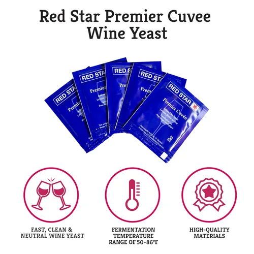 Miniatura 2 de Craft A Brew - Levadura de vino Red Star Premier Cuvee - Levadura de vino seca rápida, limpia y neutra - Para tintos, blancos y vinos espumosos