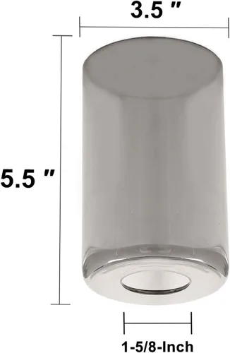 Miniatura 2 de Paquete de 2 pantallas de lámpara de vidrio gris ahumado, pantalla cilíndrica de vidrio brillante industrial de repuesto o globo para lámpara