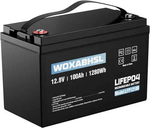 Batería LiFePO4 de 12 V 100 Ah, más de 15000 ciclos y 95% de eficiencia, reemplazo ligero para solar/RV/Marine, BMS de 100 A integrado
