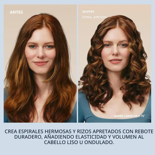 Miniatura 4 de Bio Ionic Rizador de Cilindro Largo, Rizador de Pelo con Tecnología de Calor Húmedo y NanoIónico MX, Varita Rizador Versátil Negro
