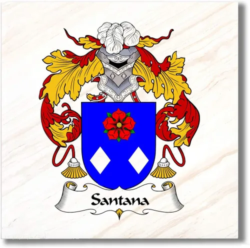 Miniatura 3 de Santana Family Crest/Escudo de Armas - Azulejo de cerámica para posavasos, placa caliente, salvamanteles o acento decorativo por Carpe Diem Designs