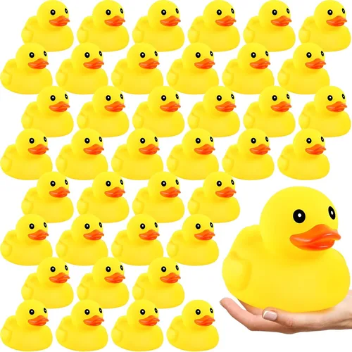 Deekin 10 piezas de patos de goma amarillos grandes a granel grandes de pato chirriante de goma bañera flotante para decoración de fiesta de
