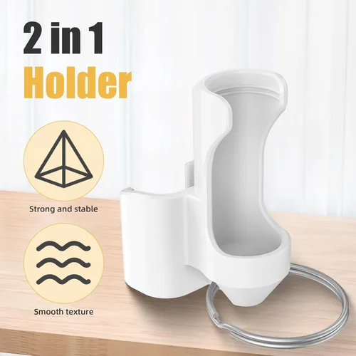 Miniatura 3 de Llavero para bálsamo labial con soporte para taza - Soporte 2 en 1, accesorio para bálsamo labial para taza Stanley de 40oz, blanco