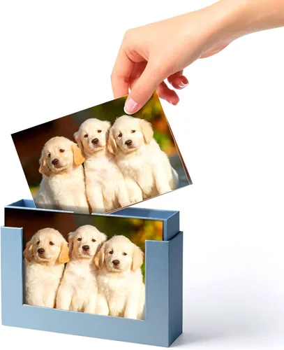 Miniatura 3 de Cajas de fotos de cartón para fotos de 5 x 7 pulgadas, juego de cajas de almacenamiento de fotos familiares, caja de álbum de fotos, caja de Blue2