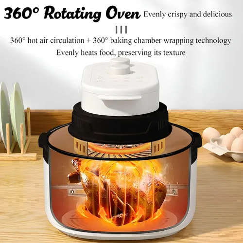 Miniatura 6 de Combo de horno tostador de freidora de aire 8 en 1: freidora de aire de vidrio grande de 7.5 cuartos de galón para la familia, tecnología HotAir