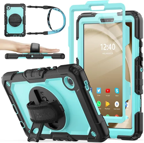 Miniatura 23 de SEYMAC stock Funda para Samsung Galaxy Tab A8 de 10.5 pulgadas, funda de protección contra caídas de cuerpo completo con protector de pantalla