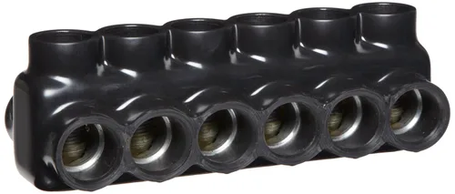 Miniatura 29 de Morris Productos 97643 Conector multi-cable, aislado, entrada dual, negro, 3 puertos, 250 - 6 rango de cables, 5/16" Allen Hex 3 Puertos, 250 - 6
