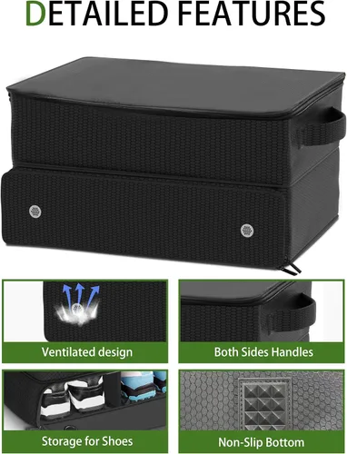 Miniatura 5 de CAMPLAND Bolsa de golf de 2 capas, casillero de golf impermeable para 2 pares de zapatos, almacenamiento duradero para baúl de golf para bolas