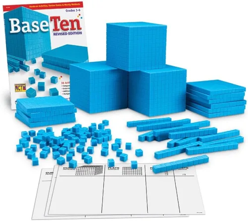 Miniatura 7 de Learning Resources Base Ten Blocks Smart Pack - 121 piezas, a partir de 6 años, grados 1+, juegos de matemáticas de primer grado, suministros