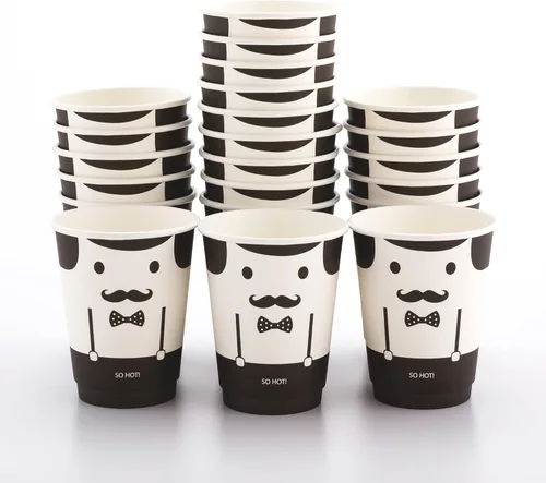 Miniatura 57 de Restaurantware Tazas de café de papel de 4 onzas, 25 tazas de papel desechables de doble pared, a prueba de fugas, reciclables, tazas calientes