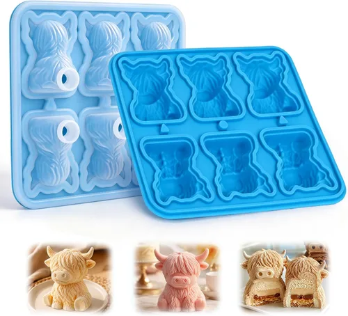 Miniatura 14 de Palksky Moldes de chocolate de vaquero, paquete de 2 moldes de silicona con temática occidental para hornear con botas de caballo de vaquero, 4