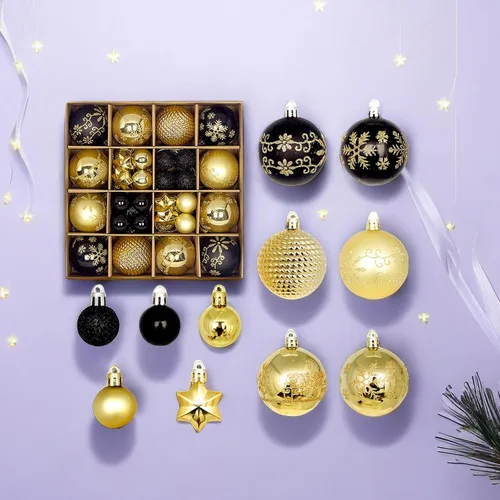 Miniatura 15 de Juego de 44 adornos de bolas de Navidad, adornos de bolas de Navidad inastillables para Navidad, vacaciones, corona y decoraciones de fiestas