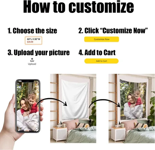 Miniatura 3 de Telón de fondo personalizado con imagen de carga, telón de fondo personalizado con nombre, foto personalizado, póster de pared, regalos para boda