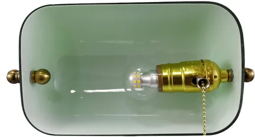 Miniatura 4 de Lámpara de escritorio de estilo retro, lámpara de escritorio con base de latón, pantalla de vidrio verde, lámpara de escritorio para banqueros