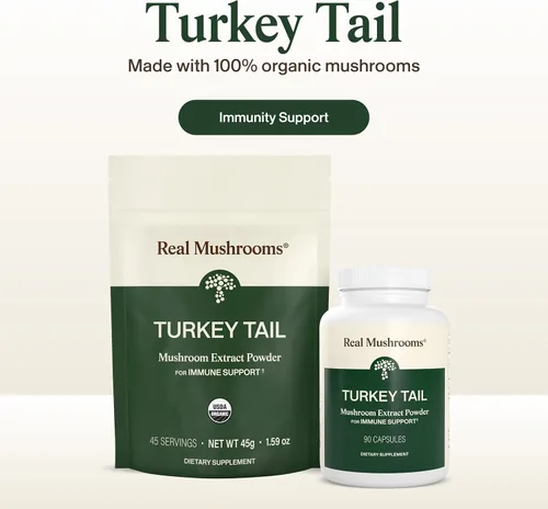 Miniatura 3 de Real Mushrooms Cápsulas de Cola de Pavo – Extracto de Hongo Orgánico para el Bienestar y Ritmo Diario – Vegano, Sin GMO, Sin Rellenos Extracto