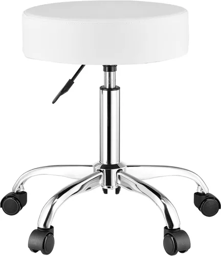 Miniatura 10 de VEVOR Taburetes rodantes con ruedas, capacidad de peso de 400 libras, taburete de altura ajustable con cojín de asiento ultra grueso, silla Negro