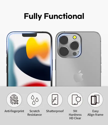 Miniatura 5 de GOOSPERY Protector de pantalla con protector de lente de cámara compatible con iPhone 13 Mini [2+2 unidades] Vidrio templado HD transparente