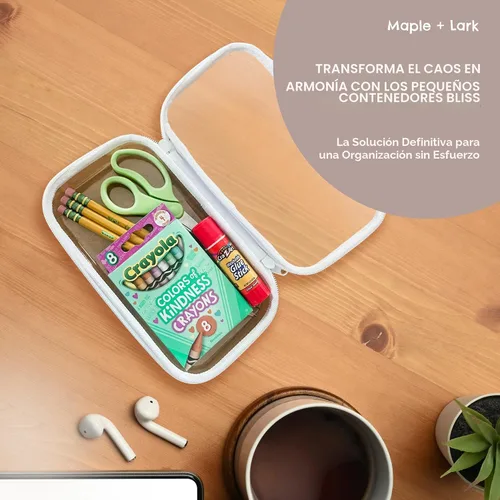 Miniatura 3 de Maple & Lark Bliss Bins - Estuche rígido transparente con cremallera para almacenamiento - Estuche de lápices de plástico transparente de grado