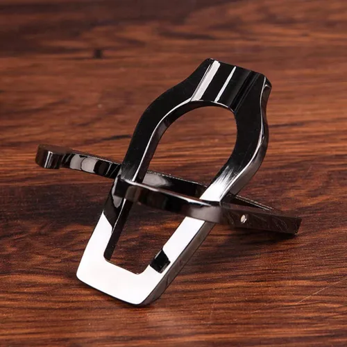 Miniatura 3 de Soporte para pipa de fumar tabaco, acero inoxidable, portátil, plegable, color negro, paquete de 2