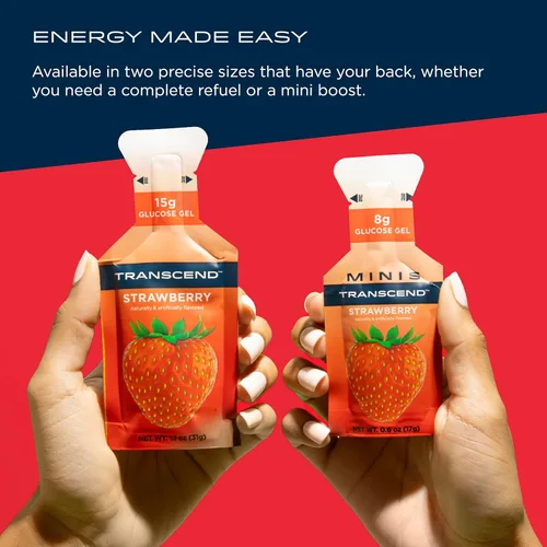 Miniatura 6 de Transcend Foods - Gel de fresa (1.1 onzas, paquete de 10) gel de carbohidratos de acción rápida sabor a fresa, sin cafeína, sin gluten