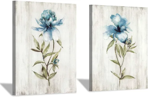 Miniatura 9 de Hardy Gallery Arte de Pared en Lienzo con Pintura Floral: Ramo de Flores Abstractas en Botella de Vidrio, Impresión de Imagen para Comedor