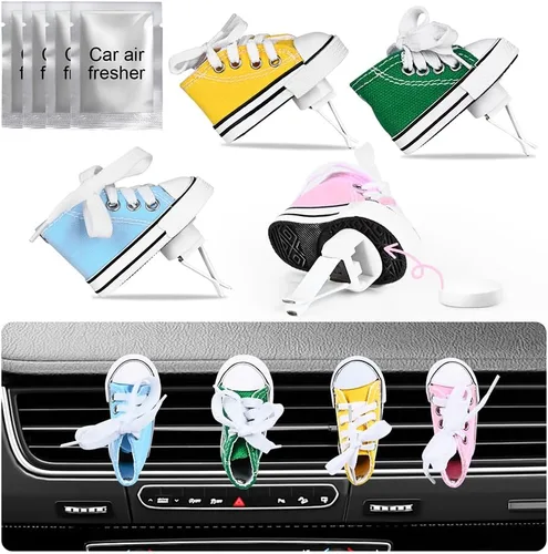Miniatura 9 de Lindo ambientador de automóvil, 1 paquete de clip de ventilación de automóvil con forma de zapato con 2 almohadillas de repuesto de fragancia