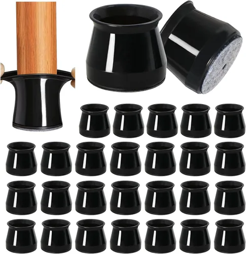 Miniatura 10 de Paquete de 48 protectores de suelo para patas de silla, protectores de pies de silla para suelos de madera dura, fundas de silicona para patas