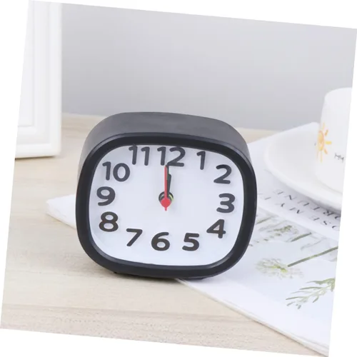 Miniatura 6 de VICASKY Reloj despertador de escritorio pequeño cuadrado simple con manecillas de hora para habitaciones de niño y niña, decoración del hogar
