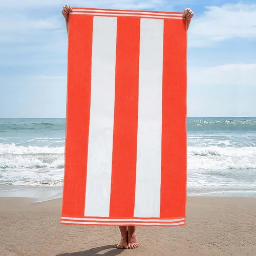 Miniatura 36 de Superior Juego de toallas de playa de algodón de gran tamaño de 4 piezas, toallas absorbentes para baño, playa, piscina, natación, adultos, niños