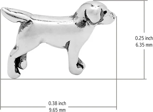 Miniatura 5 de Boma Jewelry - Aretes de plata de ley Labrador Retriever para perro Plata de ley No es una piedra preciosa