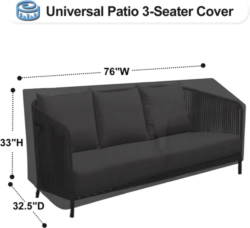 Miniatura 2 de OutdoorLines Funda Impermeable para Patio de Sofá de 3 Plazas para Exteriores - Fundas de Muebles de Patio Resistentes a los Rayos UV Resistentes a