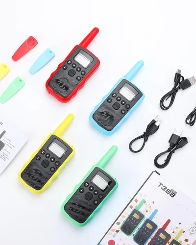 Miniatura 8 de Walkie Talkies de largo alcance para adultos, radios bidireccionales recargables de mano con 22 canales FRS, walkie talkies para niños con linterna
