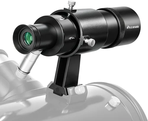 Astromania Alcance iluminado para telescopio, Alcance de 9x50 directo sin corrección de imagen, lente FMC para telescopio con retícula de doble