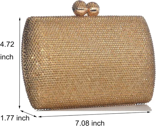Miniatura 3 de Bolso de noche con diamantes de imitación completos para mujer, dije de cumpleaños, compromiso, boda, fiesta