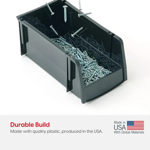 Miniatura 5 de IRIS USA Contenedores de almacenamiento apilables medianos, paquete de 8, 11 pulgadas de largo x 6 pulgadas de ancho x 5 pulgadas de alto, fabricado